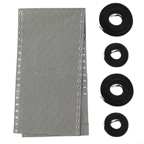 Jonikuper Strandkorb-Reparatur-Set zum Selbermachen, 160 x 43 cm Stoff und 4 elastischen Seilen für einfache Upgrades (Weißgrau) von Jonikuper