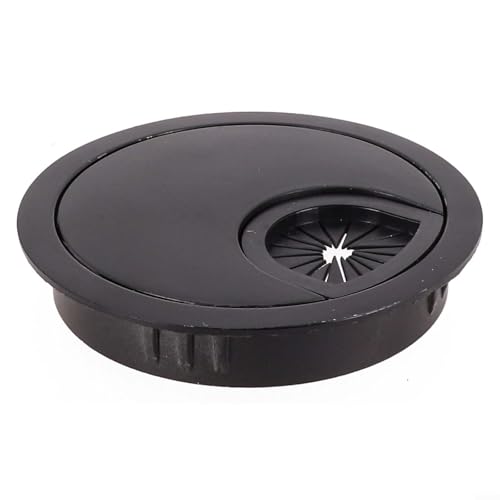 Kabelführungstülle für den Schreibtisch mit abnehmbarer Abdeckplatte für einfachen Zugang zu Kabeln (schwarz, 80 mm) von Jonikuper