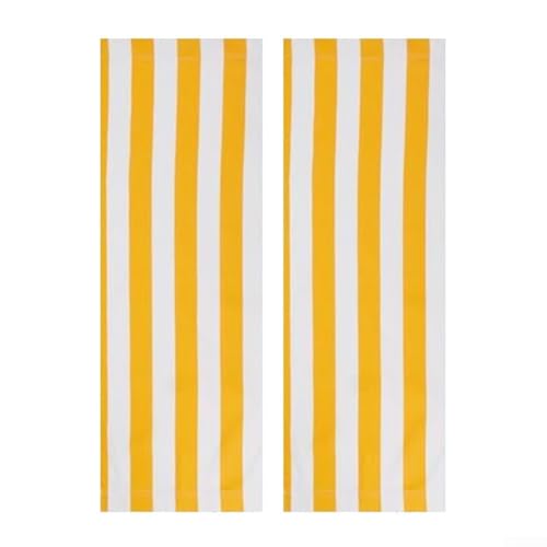 Outdoor Strandkorb Abdeckung Garten Sonnenliege Abdeckung Ersatz Polyester Stoff für Strandkorb Deckmöbel Doppelseitig Gelb Weiß Wasserdicht (2 Stück) von Jonikuper