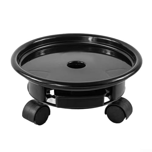 Robuste schwarze Kunststoff-Blumentopf-Tabletts mit tiefem Untersetzer-Design für zuverlässige Wassersammlung (18 cm mit Rädern) von Jonikuper