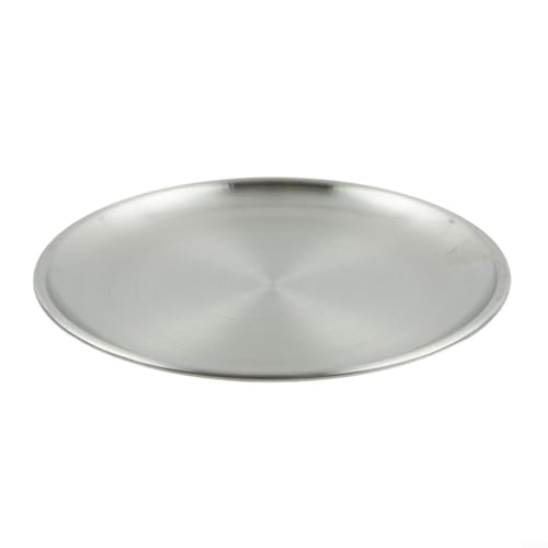 Runde Edelstahl-Teller für Abendessen, Mittagessen und Frühstück, Servierteller aus Metall für den täglichen Gebrauch (17 cm) von Jonikuper