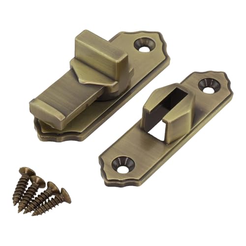 Schiebetürschloss aus Aluminiumlegierung, 90-Grad-Riegel mit einfacher 360-Grad-Bedienung (Bronze) von Jonikuper