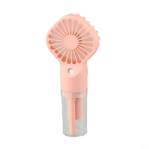 Tragbarer Handventilator mit 4 Geschwindigkeitsstufen, wiederaufladbares Design über USB für Zuhause, Büro und Outdoor-Aktivitäten (Rosa) von Jonikuper