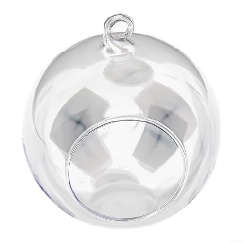Transparente Glasbehälter zum Aufhängen, geeignet für Sukkulenten, hängende Glaskugel, Kerze, Teelichthalter, transparent, für den Garten, Outdoor, 8 cm (12 cm) von Jonikuper