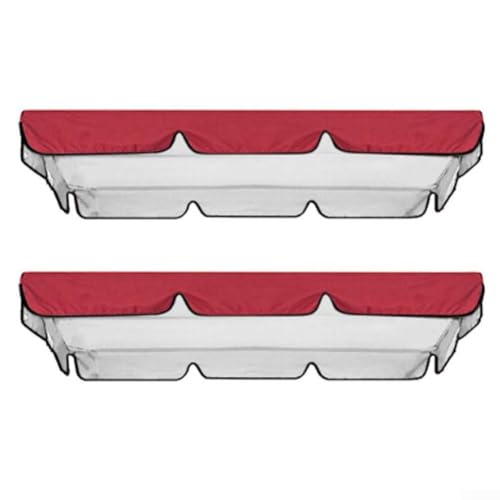 Überdachung für Outdoor-Schaukelstuhl 210D Oxford-Material, wasserdichter Schutz für 3-Sitzer, einfache Einrichtung (2 Stück) von Jonikuper