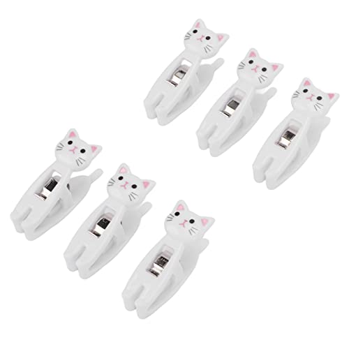 Jonlaki 6pcs Snack Clips, Beutelklammern mit Anti -Schlupfstreifen, Food -Bag -Snack -Clip für Chips und Andere Food -Taschen (WHITE) von Jonlaki