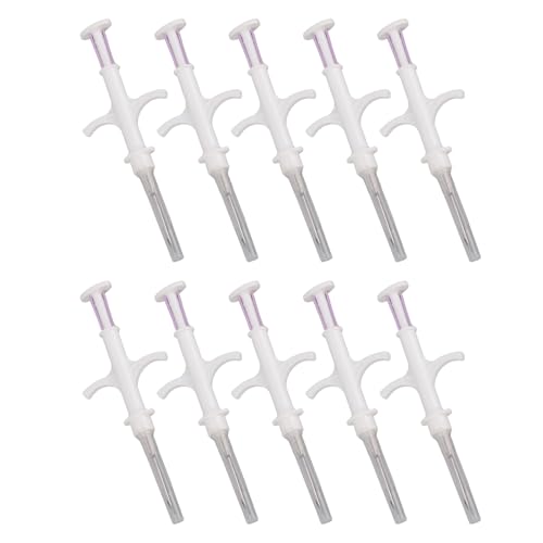 Jonlaki PET Microchip-, 10 Pack Universal FDX-B 134,2 KHz Niedrigfrequenz Tiermikrochip, Kleine Größe, Lange Lebensdauer, 15-stelliger Code, Ideal für die PET-Identifizierung (1,25 * 7 mm) von Jonlaki