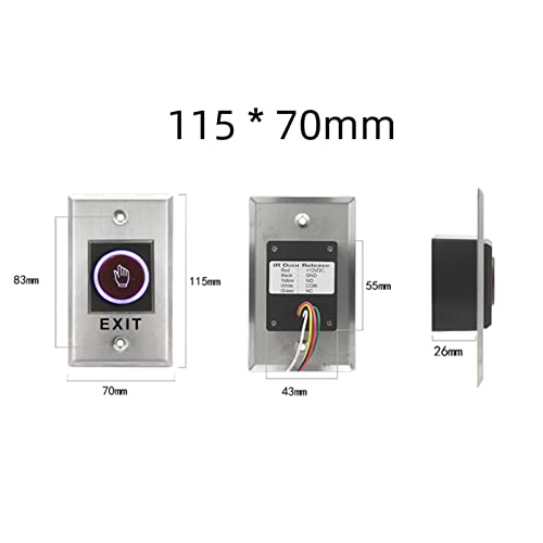 Jonlaki Tür Infrarot Sensor Touch Switch Gate Access Control System 12V (115 * 70 mm K1-1 Keine Berührung) von Jonlaki