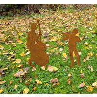 Edelrost Musiker, Die Mit Ihrer Streichmusik Verzaubern. Originelle Rostfiguren Für Den Eingangsbereich, Balkon Oder Garten von JonoliShop