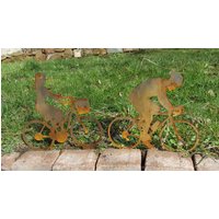 Radfahrer Auf Tour. Diese Außergewöhnlichen Edelrost Gartenstecker Fahren Gerne in Töpfen Oder Im Garten Radfahrer Auf Tour. Diese Außergewöhnlichen Edelrost Gartenstecker Fahren Gerne in Töpfen Oder Im Garten von JonoliShop
