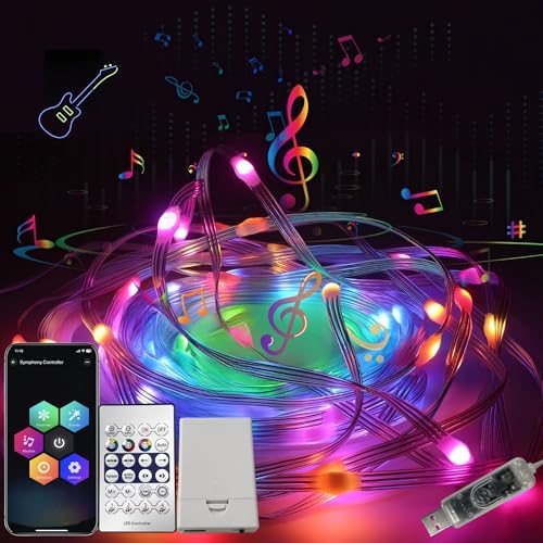 5M RGB LED Lichterkette Innen & Außen, USB-Betrieb, App & Fernbedienung, Musiksync, Timer, IP65 Wasserdicht – für Weihnachten, Party, Hochzeit, Deko von Jonurphy