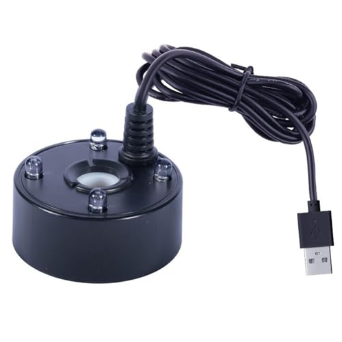 Jooehyer, USB-Anschluss, 4-Farbige LED-Leuchten, Mini-, Zimmerbrunnen, Gartenteich, Wassernebelzerstäuber, Schwarz von Jooehyer