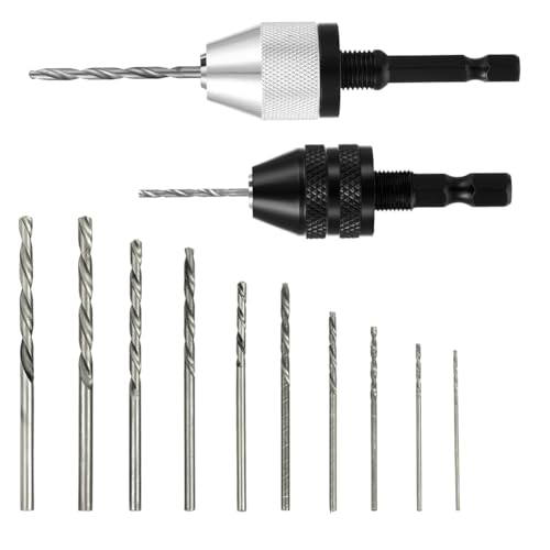 Jooehyer 1/4 Sechskant Fast Change Converter für Impact -Treiber, 2pcs Keyless -Bohrer -Chuck -Adapter mit 20 PCS -Bohrern Jooehyer 1/4 Sechskant Fast Change Converter für Impact -Treiber, 2pcs Keyless -Bohrer -Chuck -Adapter mit 20 PCS -Bohrern von Jooehyer