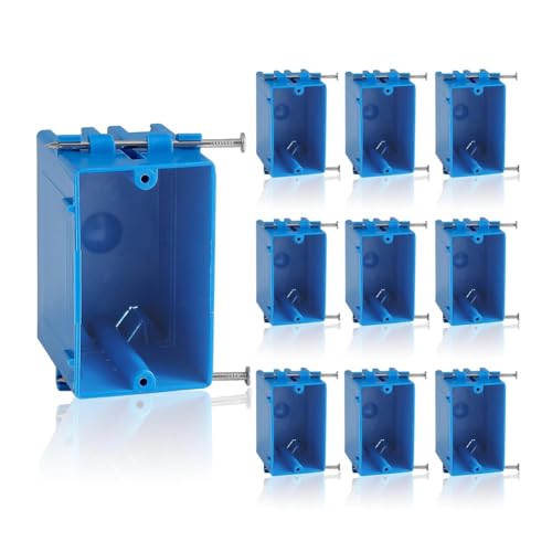 Jooehyer 10 Pack Single Gang Electrical Box PVC Old Work Outlet Box für Gewerbliche Bewerbungen in Wohngebieten Jooehyer 10 Pack Single Gang Electrical Box PVC Old Work Outlet Box für Gewerbliche Bewerbungen in Wohngebieten von Jooehyer
