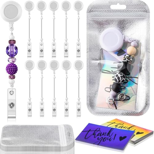 Jooehyer 10 Sets mit Perlen-Set, Einziehbarer Clip-Halter zum Auffädeln Von Perlen für Schmuck, DIY, Geschenkbasteln, B von Jooehyer