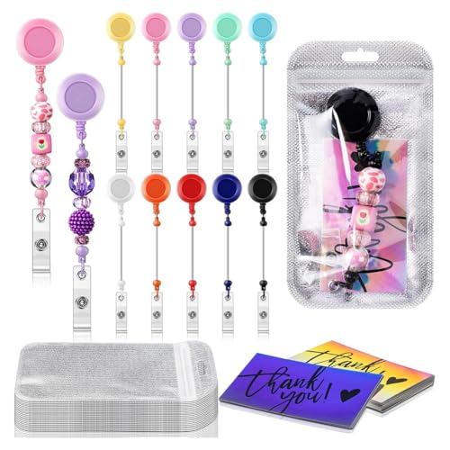 Jooehyer 10 Sets mit Perlen-Set, Einziehbarer Clip-Halter zum Auffädeln Von Perlen für Schmuck, DIY, Geschenkbasteln, C von Jooehyer