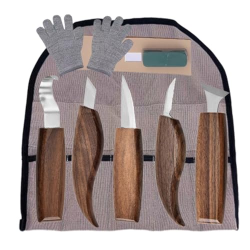 Jooehyer 10-Teiliges Meißel-Schnitzmesser-Set, Holzschnitt, DIY-Hand-Holzschnitzwerkzeuge, Holzschnitzmesser, Handwerkzeuge von Jooehyer