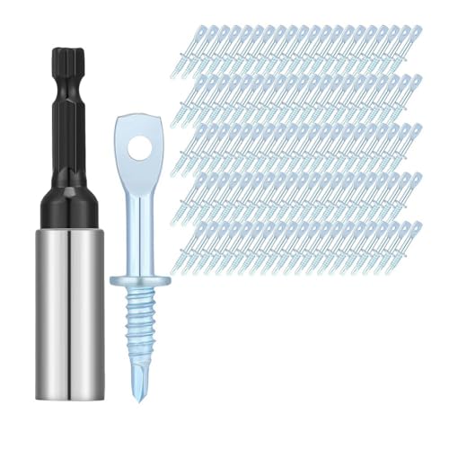 Jooehyer 100 Stück 2-Ösenschrauben mit Selbstschneidender Bohrspitze Aus und 1 Stück 2-5/8-Schraubendreher, Ösenschrauben mit Selbstbohrender Spitze Jooehyer 100 Stück 2-Ösenschrauben mit Selbstschneidender Bohrspitze Aus und 1 Stück 2-5/8-Schraubendreher, Ösenschrauben mit Selbstbohrender Spitze von Jooehyer