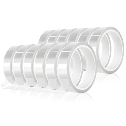 Jooehyer 12 Rollen 20 mm X 33 M (108 Fuß) Klares Heizband, Transparentes Hochtemperatur-Heizband, Wärmeübertragungsband für Wärmepresse von Jooehyer