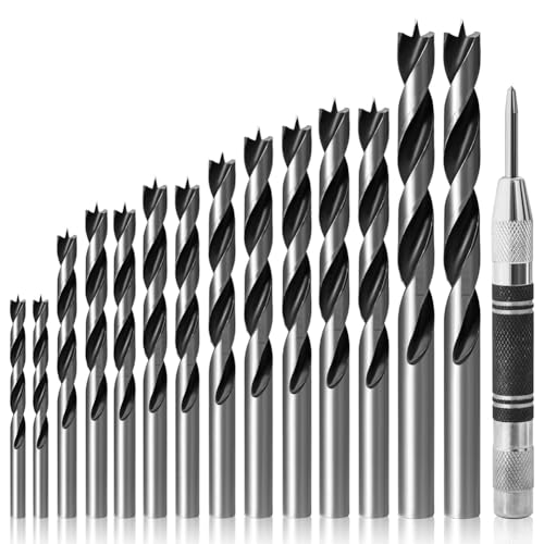Jooehyer 14pcs Holzbohrbit Set mit Mittelstempel- Doppelflöten-Design für Tischlerholzbearbeitung und Alle Arten Von Jooehyer 14pcs Holzbohrbit Set mit Mittelstempel- Doppelflöten-Design für Tischlerholzbearbeitung und Alle Arten Von von Jooehyer