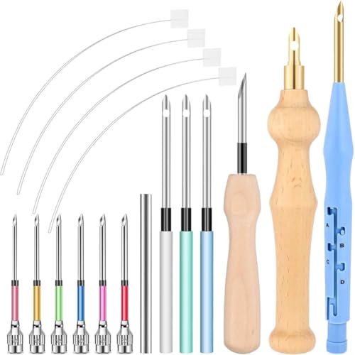 Jooehyer 18-Teiliges Punch-Needle-Set, Verstellbares Punch-Needle-Werkzeug, Punch-Needle-Set für Erwachsene und Anfänger, Nähen, Applikationen, Dekoration Jooehyer 18-Teiliges Punch-Needle-Set, Verstellbares Punch-Needle-Werkzeug, Punch-Needle-Set für Erwachsene und Anfänger, Nähen, Applikationen, Dekoration von Jooehyer