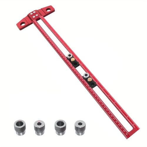 Jooehyer 2-In-1-Bohr-/Positionierungs-/Ritzlineal für die Holzbearbeitung, Anreißer, Markierungs-/T-Quadrat-/Dübellehre mit 6/8/10 mm Bohrhülse B Jooehyer 2-In-1-Bohr-/Positionierungs-/Ritzlineal für die Holzbearbeitung, Anreißer, Markierungs-/T-Quadrat-/Dübellehre mit 6/8/10 mm Bohrhülse B von Jooehyer