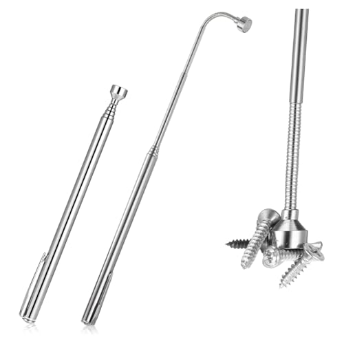Jooehyer 2-Teiliges, Flexibles Magnet-Aufnahmewerkzeug-Set (2,3 Kg), Ausziehbarer Magnetgreifer, Magnetisches Aufnahmewerkzeug mit Taschenclip von Jooehyer