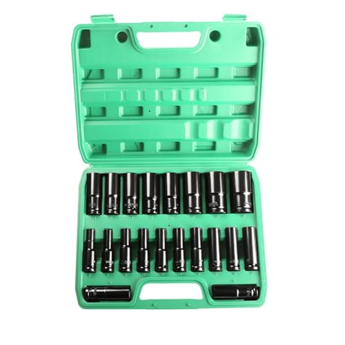 Jooehyer 20PCS 1/2" 8-32mm Antriebs-Steckschlüsselsatz Metrisches Tiefeinsatz-Set 6-Sechskant-Design Schlagschrauber-Satz mit Tragbarer Aufbewahrungsbox von Jooehyer