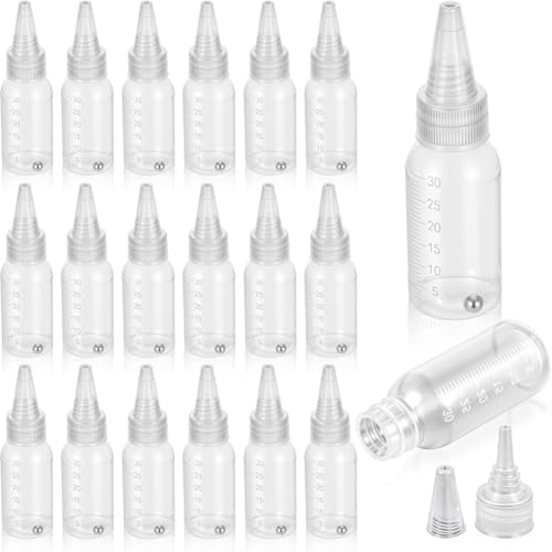 Jooehyer 20pcs Airbrush -Farbflaschen Gläser Plastikfarbenbehälter mit Wiederverschließbare Kleine Quetschflaschen für Farbe von Jooehyer