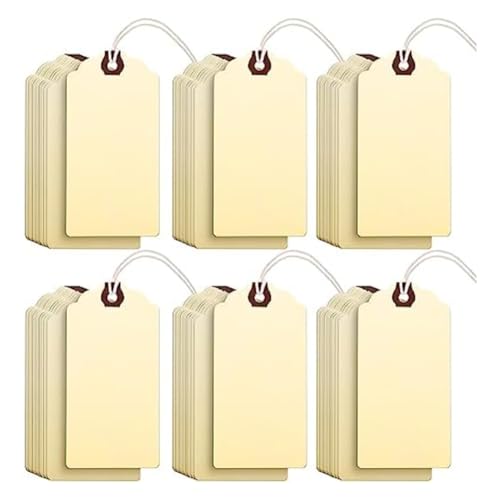 Jooehyer 240 Stück 4 3/4 X 2 3/8 Manila-Etiketten Versandetiketten Kartonetiketten mit Schnur Hängeetiketten mit Verstärkten Löchern, C von Jooehyer