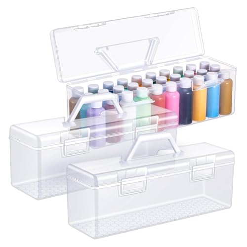 Jooehyer 3 PCs Acrylfarbenspeicherbox 30 Flaschenkapazität Acrylfarbe Speicherbox für 2 Flüssigkeitsunzen Acrylfarbe, Aufbewahrungsbox Extra Großer Kapazität Kunstversorgungsschachtel von Jooehyer