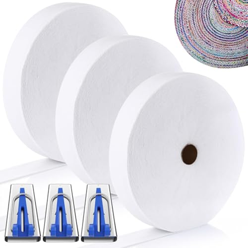 Jooehyer 3 Rollen 75/150/230/300 Yard Baumwollmischgewebe auf Einer Rolle für Steppdecken, Nadelgestanztes Baumwollgewebe für Geflochtene Teppiche und Geldbörsen von Jooehyer