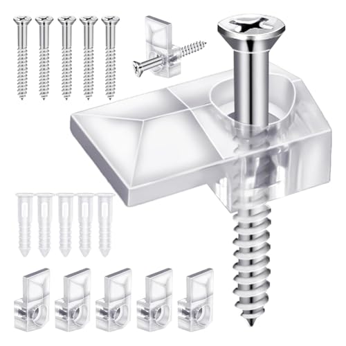 Jooehyer 32er-Pack Spiegelhalter-Clips, Durchsichtiger Spiegelclip Aus Kunststoff, Rahmenlose Spiegelmontage-Hardware, Spiegelhalter Zur Wandmontage Jooehyer 32er-Pack Spiegelhalter-Clips, Durchsichtiger Spiegelclip Aus Kunststoff, Rahmenlose Spiegelmontage-Hardware, Spiegelhalter Zur Wandmontage von Jooehyer