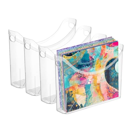 Jooehyer 4 Pack Scrapbook Paper Storage Organizer mit Griffplastik Sammelalbumspeicher Vinylblätter für Home Office Garage von Jooehyer