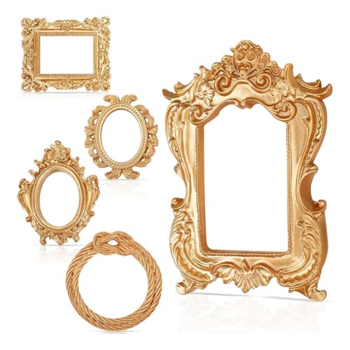 Jooehyer 5 PCs Vintage Harz Bilderrahmen Barock Verziertes Harz Oval Frame Holiday Party Hotel Dekoration Jooehyer 5 PCs Vintage Harz Bilderrahmen Barock Verziertes Harz Oval Frame Holiday Party Hotel Dekoration von Jooehyer