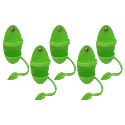 Jooehyer 5 St¨¹ck Papageien-Futterspender Aus Gr¨¹nem Kunststoff f¨¹r Sittiche, Nymphensittiche, Papageien-Futterspender, K?fig, H?ngematte, H?ngende Schaukeln, Kauspielzeug von Jooehyer