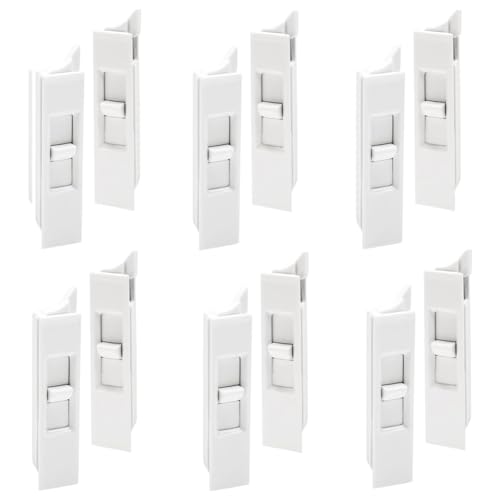 Jooehyer 6 Paar Kippriegel, für Fensterkippriegel Aus Kunststoff, Schnappriegelpaare, Gefedertes Fensterriegelschloss von Jooehyer