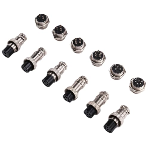 Jooehyer 6pcs GX16 2 3 4 5 6 7 Pin Docking Aviation Steckanschluss Steckdelikt Washige Kreisförmige Kreisförmige Stecker von Jooehyer