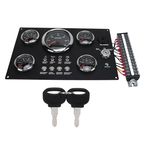 Jooehyer 7 Farb Hintergrundbeleuchtung Drehzahl Kraftstoffstand ?ldruck Wassertemperatur Spannung Digitales Gauge -Cluster -Panel Anzeige 24 V f¨¹r Wohnmobilboot von Jooehyer