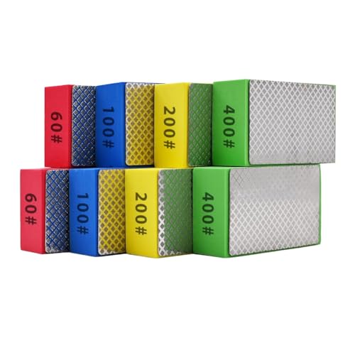 Jooehyer 8 Stück Diamant-Handpolierpads zum Schleifen Von Keramikfliesen und Glas, Polieren Von Schleifblöcken 60,100,200,400 von Jooehyer