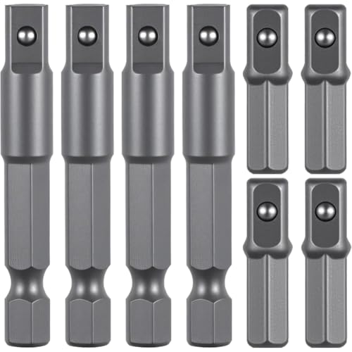 Jooehyer 8 Stücke 1/4 Sechskant Bis 1/4 Quadrat -Sockeladapter -Bohrer Sockel Adapter Square Socket Drill Adapter 1/4 für Auto DIY von Jooehyer