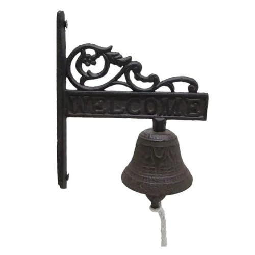 Jooehyer Antike Türklingel im Vintage-Stil für Den Garten, Große Metalltürklingel Aus Gusseisen Zur Wandmontage, Geeignet für die Dekoration Eines Bauernhauses, A Jooehyer Antike Türklingel im Vintage-Stil für Den Garten, Große Metalltürklingel Aus Gusseisen Zur Wandmontage, Geeignet für die Dekoration Eines Bauernhauses, A von Jooehyer