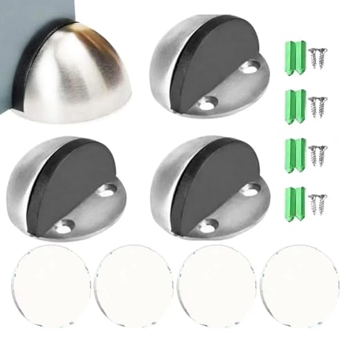 Jooehyer Bodentürstopper, Edelstahl-Bodentürstopper, 4 X Bodentürstopper, Am Boden Montierte Türstopper für Studio und Zuhause von Jooehyer