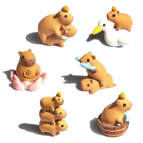 Jooehyer Capybara-Figuren, Zubehör für Feengarten, Topfdekoration für Gartenbau, Skulpturen für Rasen-, Heim- und Desktop-Dekoration von Jooehyer