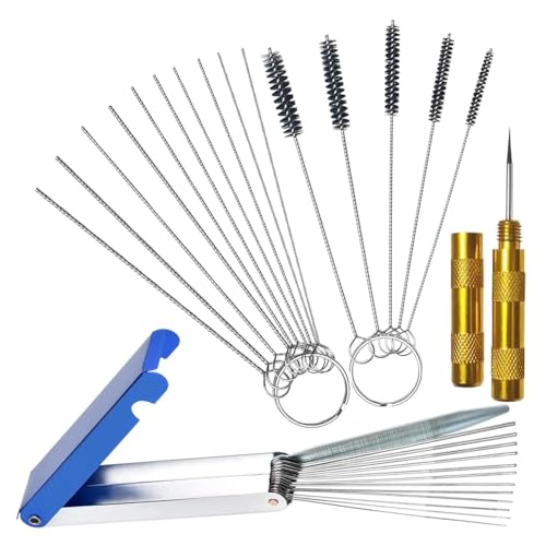 Jooehyer Carburetor Cleaning Kit-Werkzeuge Set: 13 Drähte+ 10 Nadeln+ 5 Pinsel+ 1 Pick-Premium-Fackelspitzenreiniger für Dirt & Carbon von Jooehyer