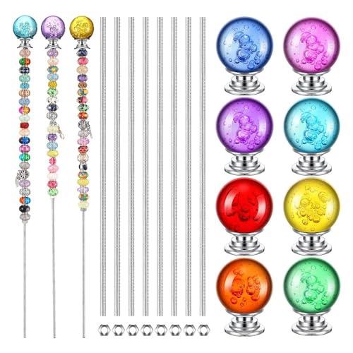 Jooehyer Das DIY-Garten-Perlenpfahl-Teileset Enthält 8 Stück 8/32 12 Gewindestangen, 8 Stück Sechskantmuttern und 8 Diamantstopfen Jooehyer Das DIY-Garten-Perlenpfahl-Teileset Enthält 8 Stück 8/32 12 Gewindestangen, 8 Stück Sechskantmuttern und 8 Diamantstopfen von Jooehyer
