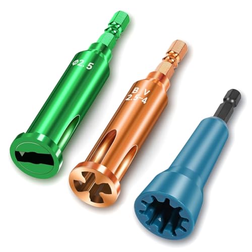 Jooehyer -Drahtdreh- und Abisolierer-Set - Metallkonstruktion mit 3- und 5-Wege-Abisolierzange und 1/4-Bohrfutter für Bohrmaschinen Jooehyer -Drahtdreh- und Abisolierer-Set - Metallkonstruktion mit 3- und 5-Wege-Abisolierzange und 1/4-Bohrfutter für Bohrmaschinen von Jooehyer
