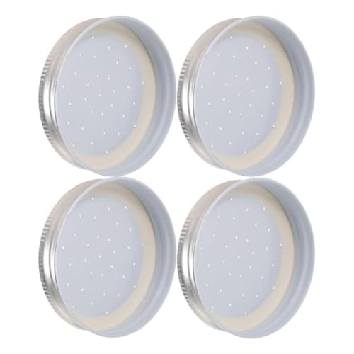 Jooehyer Eingangs-Futterspender, Perforierte Metalldeckel für Einmachgläser, Bienenstock-Tränke, Honig-Dosen-Futterspender, Imkereibedarf, Langlebig von Jooehyer