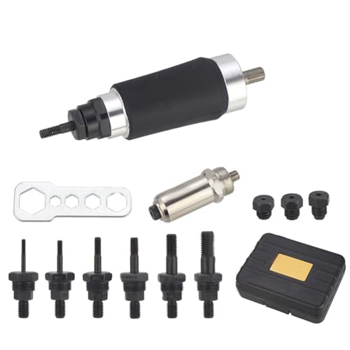 Jooehyer Elektrischer Adapter -Nietenwerkzeug Elektrischer Bohranbieter -Adapter -Nieten mit 6 Nietmuttern und 3 Nietköpfen von Jooehyer