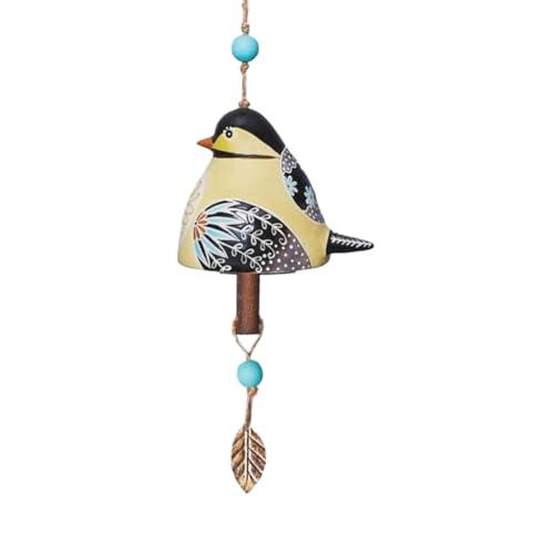 Jooehyer Gartendekoration mit Vogelgesangsglocke, Rustikales zum Aufhängen, Metallrohrglocke, Türklingel, Festgeschenk für Kinder von Jooehyer